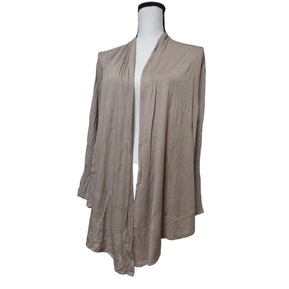 Free To Live Women’s Light weight Rayon Cardigan/ Duster, Size S, Beige